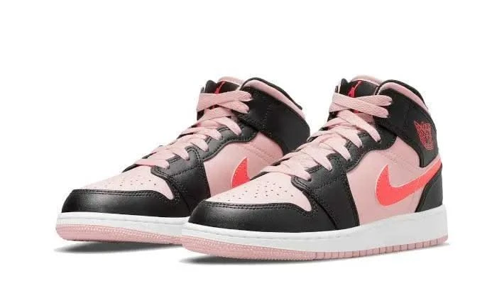 Air Jordan 1 Mid Black Pink Crimson 4 Air Jordan 1 Mid Black Pink Crimson – Image 2