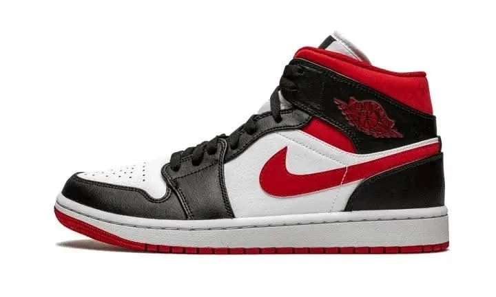Air Jordan 1 Mid Gym Red Black White 3 Air Jordan 1 Mid Gym Red Black White