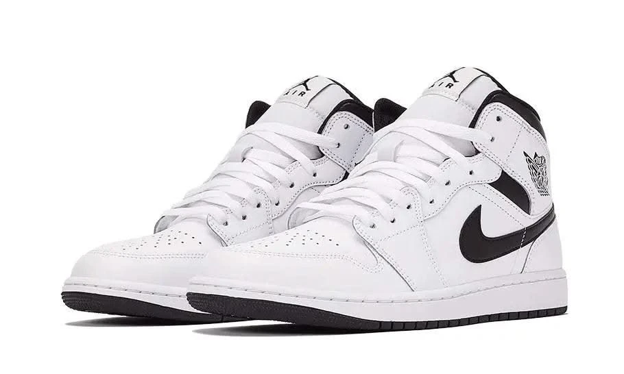 Air Jordan 1 Mid White Black 4 Air Jordan 1 Mid White Black – Image 2