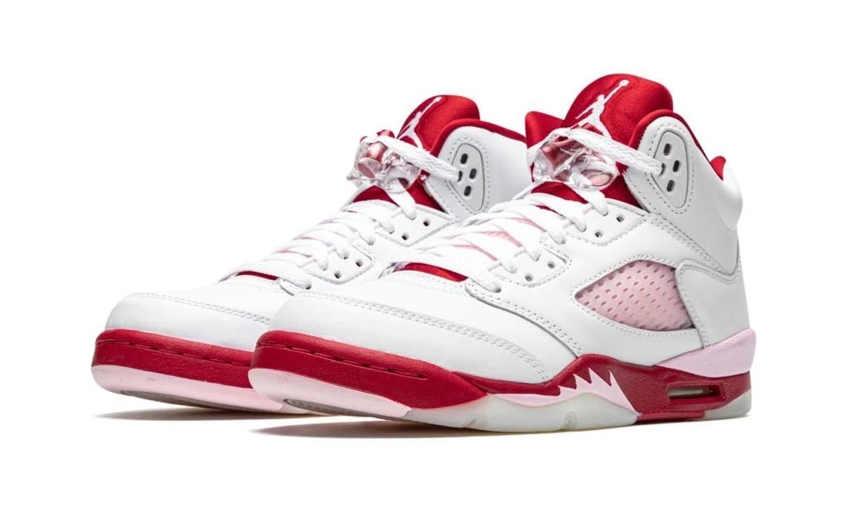 Air Jordan 5 Retro White Pink Red 4 Air Jordan 5 Retro White Pink Red – Image 2