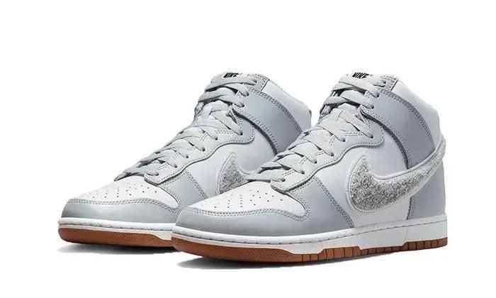Nike Dunk High Retro Chenille Swoosh White Grey 4 Nike Dunk High Retro Chenille Swoosh White Grey – Image 2