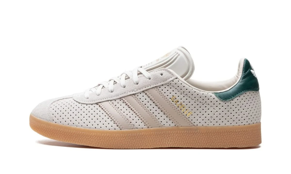ADIDAS Gazelle Aluminium Wonder Beige Collegiate Green 3 ADIDAS Gazelle Aluminium Wonder Beige Collegiate Green
