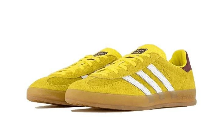 ADIDAS Gazelle Indoor Bright Yellow Burgundy 4 ADIDAS Gazelle Indoor Bright Yellow Burgundy – Image 2