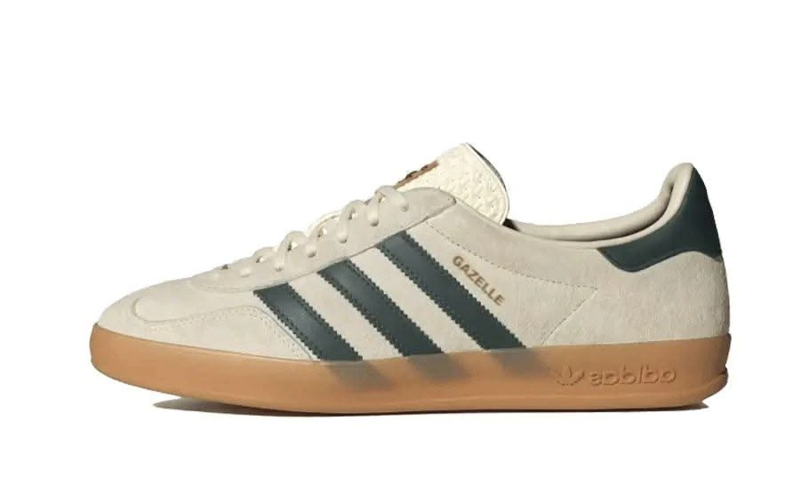 ADIDAS Gazelle Indoor Cream White Collegiate Green Gum 3 ADIDAS Gazelle Indoor Cream White Collegiate Green Gum