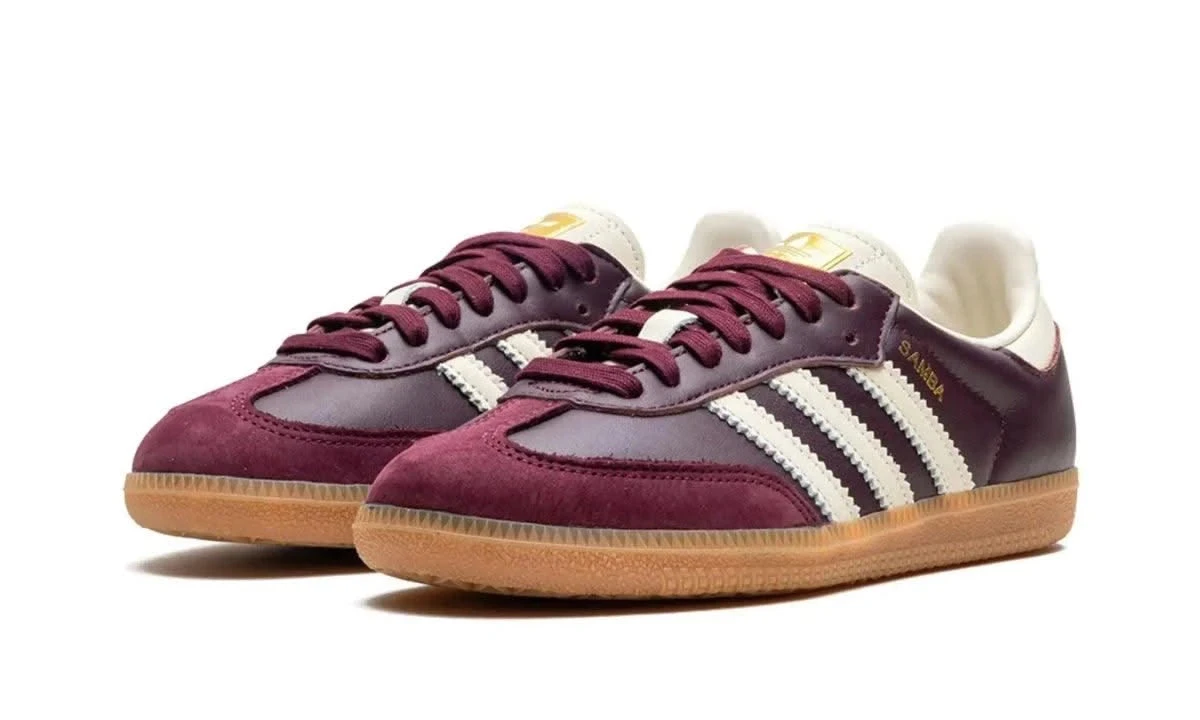 ADIDAS Samba OG Maroon Gold Metallic 4 ADIDAS Samba OG Maroon Gold Metallic â Image 2