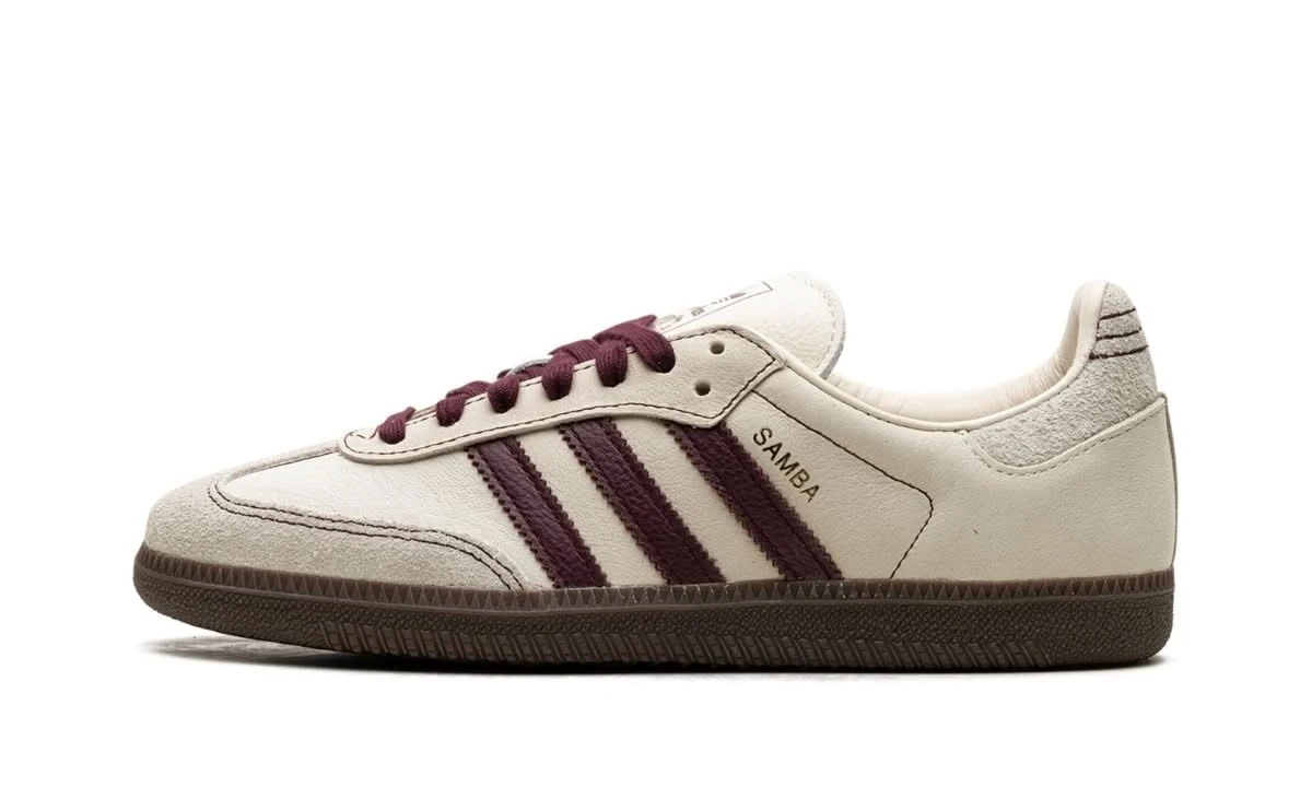 ADIDAS Samba OG Wonder White Maroon 3 ADIDAS Samba OG Wonder White Maroon