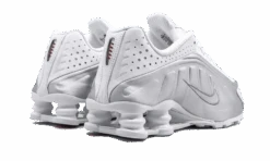 Nike Shox R4 White Metallic Silver -Chaussure Boutique shox r4 white metallic silver 584138